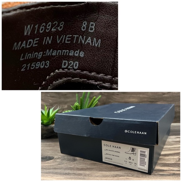 NIB Cole Haan Val Bootie Pointed Toe Ankle Boots British Tan Suede 8B 38.5 - Picture 12 of 12